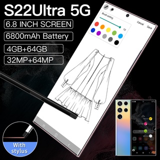 Smartphone S22 Ultra Android12 Face ID 6.8 Pulgadas 4GB 64GB Tarjeta Dual 10 Core 6800mAh Teléfono Móvil 4G (1)