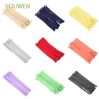 youwen 10pcs 20 cm artesanía bobina cremalleras ropa herramienta de costura invisible cremalleras de nailon diy ropa de sastre accesorios/multicolor (1)