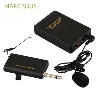 NARCISSUS Audio FM transmisor - receptor Karaoke Sistema de microfono de clip Microfono inalambrico Portable Sesión Altavoz Discurso Solapa Lavalier (1)