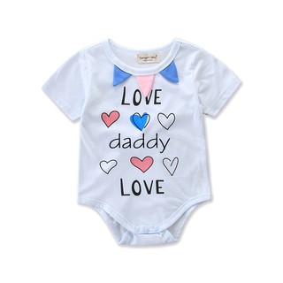 SSR-Infants mameluco Tops, camisa de bebé, impresión de corazón manga corta deportes en casa dormir ropa de niños verano