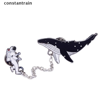 [cons] collar de esmalte space astronaut pin broche ballenas dibujos animados insignia booch señora joyería mx131-3
