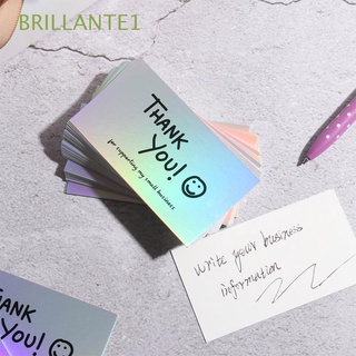BRILLANTE1 50PCS 5*9cm Thank You For Supporting My Small Business Purchase Online Retail Appreciate Cards Package Inserts Customer Shopping Gift Reflective Greeting Postcard