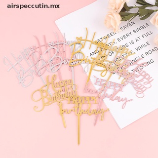 【airspeccutin】 PCS Glitter Paper Happy Birthday Cake Topper Cupcake Dessert Decor Supplies [MX]