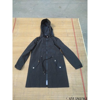 Rainproof Casual Raincoat Long Sleeve Zipper Coat Solid Color Hooded Jacket