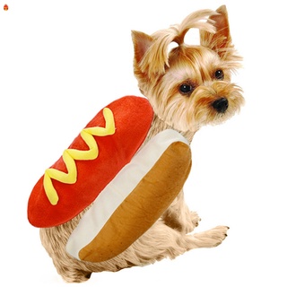 Cómodo mascota perro disfraz ropa hamburguesa mascota disfraz perros gatos caliente hamburguesa traje