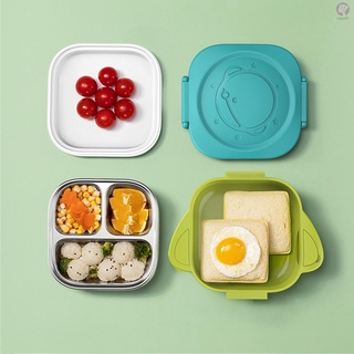 400mL Lunch Box 3 Compartment Japanese Lunch Box Reusable Lunch Dinner Containers Stainless Steel Bento Box for Adults Kids School Office (6)