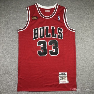 [7 Estilos] NBA jersey Chicago Bulls No . 33 PIPPEN Temporada 2020 Versión Final Rojo Baloncesto