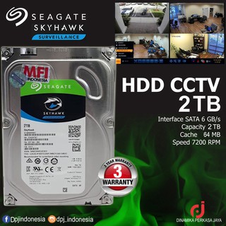 Seagate SkyHawk 2TB MFI - disco duro de 3,5 pulgadas - para CCTV - oficial Grnsi 3 años