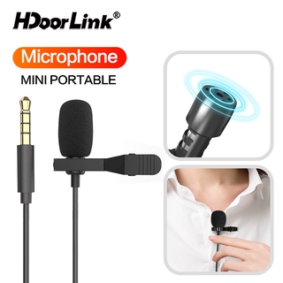 HdoorLink 3.5mm Mini micrófono con corbata Clips Collar hablar canto Micro teléfono transmisión en vivo micrófono de conferencia para Smartphone