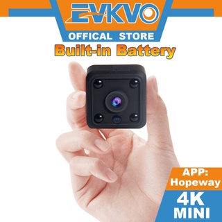evkvo - batería incorporada - hopeway app 4k wifi mini espía cámara oculta micro cámara ip inalámbrica cctv cámara oculta cámara de seguridad