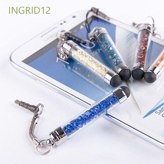 INGRID12 nuevo lápiz de pantalla táctil moda polvo Plug Styluses atractivo Mini para Tablet portátiles teléfonos universales de lujo diamante cristal Stylus/Multicolor