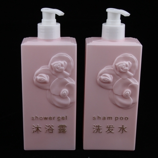 2pcs Durable plástico recargable vacío champú Gel de ducha acondicionador loción botellas Gel para el cabello jabón líquido lavado corporal