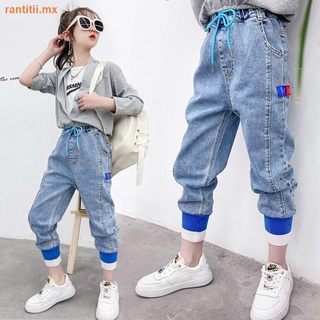 niñas jeans primavera y otoño ropa 2021 nueva versión coreana de los niños grandes s primavera pantalones de estilo occidental niños s pantalones para las mujeres s desgaste exterior