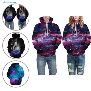 shijiag Autumn Winter Hoodie 3D Print Drawstring Hoodie Hooded for Office
