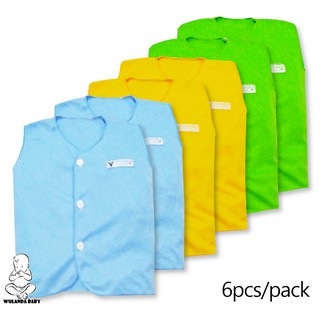 Wulanda 6 piezas ropa de bebé recién nacido sin mangas/tubo Color liso marca cico miko SNI 0-3 meses