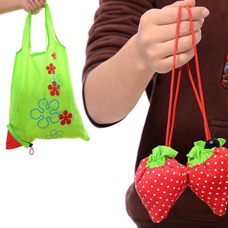 Mujer moda fresa Eco almacenamiento bolso plegable compras bolsos impermeable reutilizable bolsa