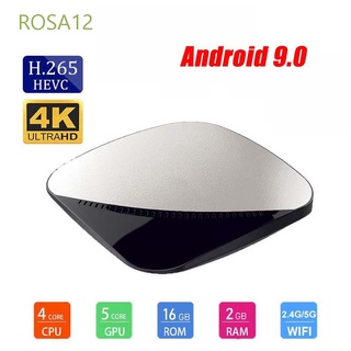 ROSA12 4 GB + 64 GB Caja de TV HD Reproductor multimedia Caja de Smart TV 4GB + 32GB 4K WIFI dual Android 9.0 HDMI 2GB + 16GB Receptores de TV