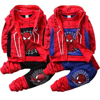 2020 nuevo bebé spiderman conjuntos de ropa de algodón deporte traje para niños ropa de primavera trajes de niños ropa 3pcs conjunto otoño mono otoño