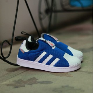 Adidas Superstar zapatos de niños Slip On Kids Primaloft azul blanco Original