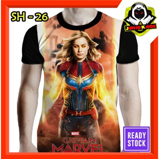 Capitán Marvel Superhero T-Shirt Avenger película camiseta niños animación figuras de película