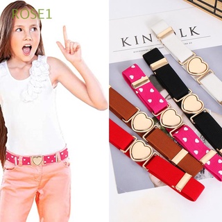 rose1 moda cinturón de cintura adolescente vestidos elásticos cinturones corazón elástico elástico estiramiento ajustable niños niñas