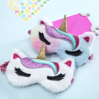 fuxiangge unicornio felpa máscara de ojos de viaje máscaras de sueño dormir niños pamper niñas ee.uu. (4)