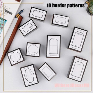 *WitheredRosesMO* Frame Border Basis Label Stamp DIY Wooden Rubber Stamps Stationery Scrapbooking