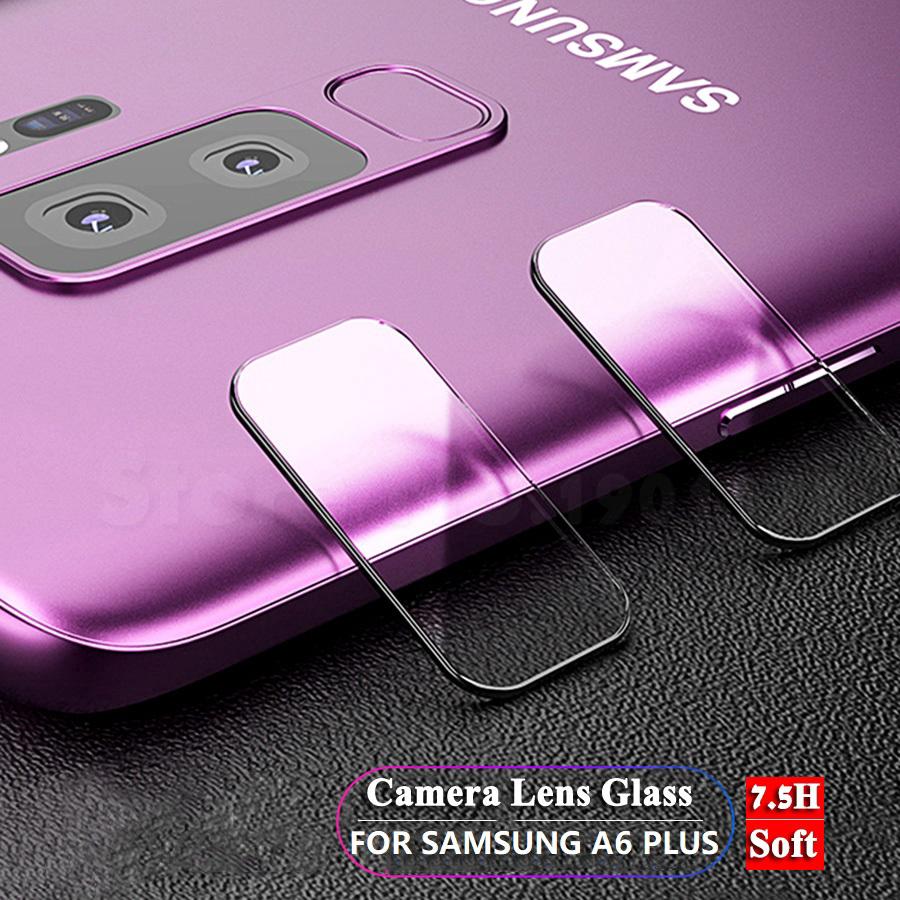 2 pzs lente de cámara para Samsung Galaxy A6 Plus/cubierta trasera de cristal templado