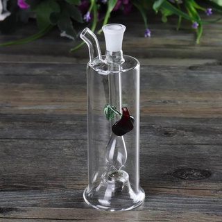 Glass Water Pipe Three-color LED Glass Hookah Bong Straight Glass Pipe Holder (7)
