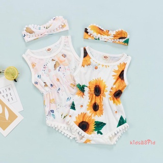 KidsW-Baby Girls Romper Outfit, Sweet Style Flower Printing Plush Ball Decoration