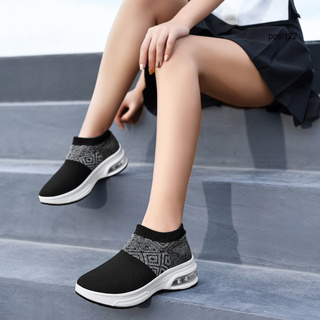 PO_Women Walking Shoes Sock Sneakers Slip On Air Cushion Platform Tennis Trainers (9)