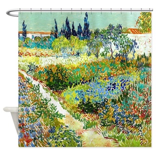 Diseño Van Gogh flor jardín amapola tela decorativa Cortina De baño accesorios conjunto Cortina De Bano