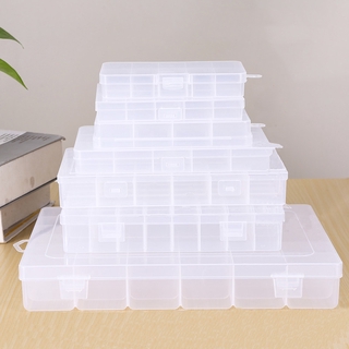 Caja de almacenamiento transparente organizador de 24 mamparos caja de almacenamiento multiusos - cuentas de joyería/juguetes