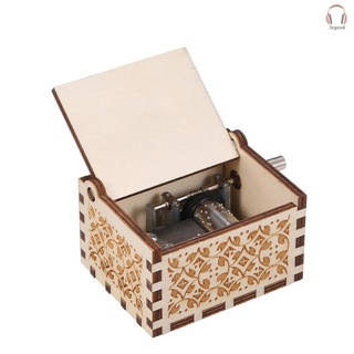 [In Stock] Wood Music Box Mini Vintage Engraved Hand-Operated Musical Box Birthday Christmas Valentine's Day Exquisite Gift