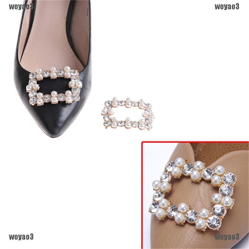 1PC Clips de zapatos Rhinestones Metal imitación perla nupcial zapatos de fiesta hebilla decoración
