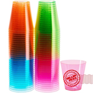 10 piezas de color aleatorio 4 cm 30 ml de plástico desechable de color jalea de neón gafas de fiesta shot h1x7