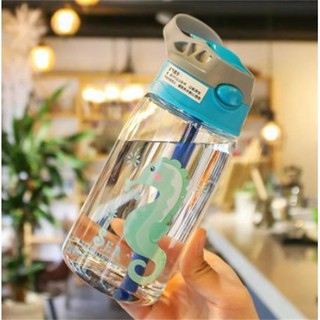 Botellas de agua para bebés de 550 ml, hervidor de agua lindo para niños escolares con pajita (1)