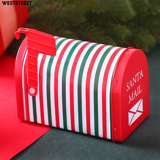 weststreet brillante color caramelo caja de navidad santa buzón de galletas contenedor de buen rendimiento de sellado para fiesta