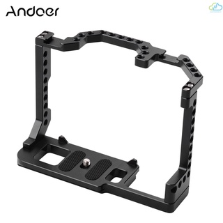 [aud] andoer - jaula para cámara de aleación de aluminio con tornillo de doble zapata fría de 1/4 pulgadas compatible con cámara dslr canon eos 90d/80d/70d