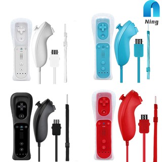 Ning mando a distancia inalámbrico + Nunchuck con funda de silicona accesorios para consola de juegos Nintendo Wii (1)