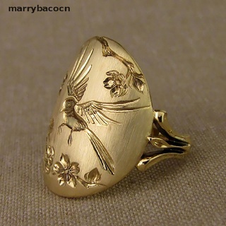 marrybacocn simple urraca de oro de 18 quilates peonía flor mujeres anillo de boda fiesta anillo mujeres joyería mx