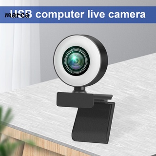 marca plug play computadora webcam 1080p/2k usb ordenador web cámara anillo luz de relleno para transmisión en vivo