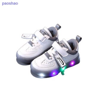 los niños s zapatos de los hombres s 2021 primavera y otoño nuevas zapatillas de deporte iluminadas de 1-5 años de edad hombres y mujeres zapatos de bebé de fondo suave zapatos blancos zapatos de deporte 3