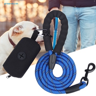 cuerda de tracción reflectante con bolsa de caca de nylon para caminar correa de seguridad para mascotas para cachorro