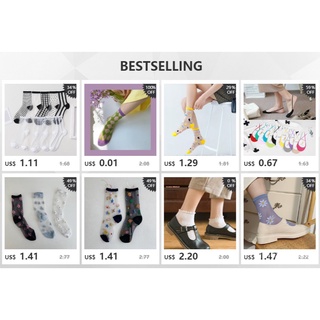 Calcetines de malla de encaje transparente para mujer, medias cortas transpirables ultrafinas, Sexy, Harajuku, Vintage, Streetwear YCXJ (7)