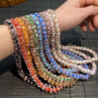 8/10/12 mm Murano exquisito cristal transparente Lampwork perlas para hacer joyas DIY pulsera flor Rondelle cuentas facetadas 10pcs