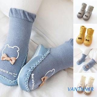 vantn niño recién nacido zapatillas de piso calcetines de dibujos animados oso bebé antideslizante zapatos