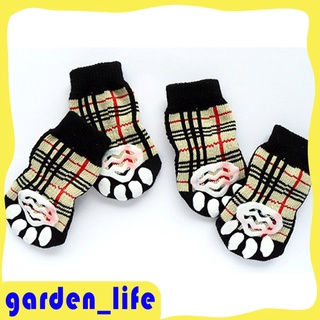 4 unids/set mascotas perro gato caliente suave calcetines antideslizantes de algodón de punto calcetines skid bottom s m l xl