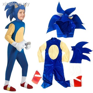 Halloween Hedgehog Sonic Cosplay Mono Disfraz De Fiesta Niño Niños Vestido De Lujo Conjunto
