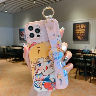 Funda para iPhone de dibujos animados lindo de Sailor Moon ((con soporte para teléfono)) es adecuada para la funda blanda iPhone 11pro max xs max xr 7plus 8plus 12pro max (3)
